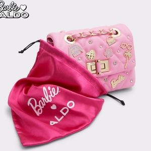 Barbie™ x ALDO Pink Quilted Charm Turn Lock Crossbody Bag